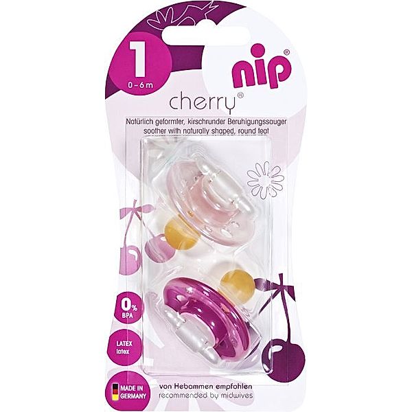 nip nip Beruhigungssauger Latex Cherry 0 - 6 Monate