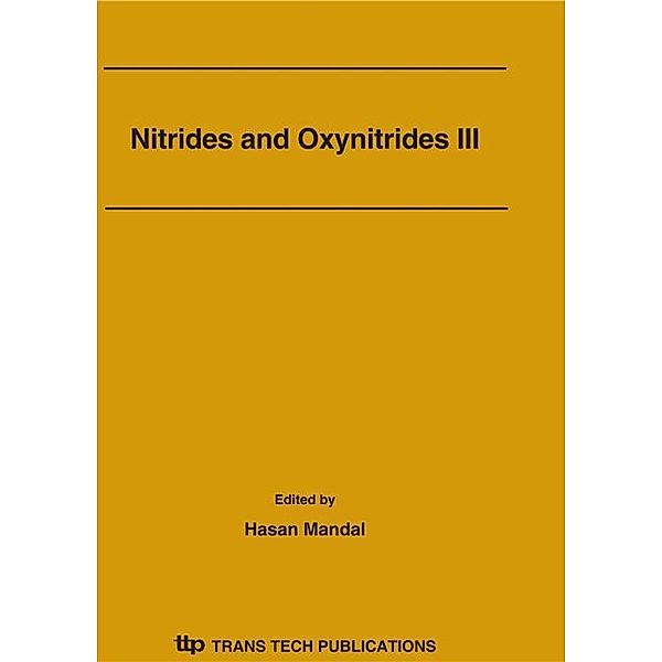 Nitrides and Oxynitrides III