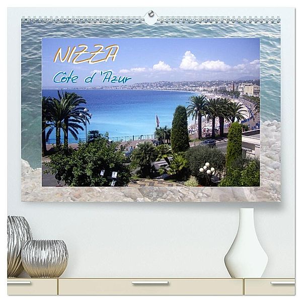 Nizza, Côte d'Azur (hochwertiger Premium Wandkalender 2024 DIN A2 quer), Kunstdruck in Hochglanz, Elinor Lavende