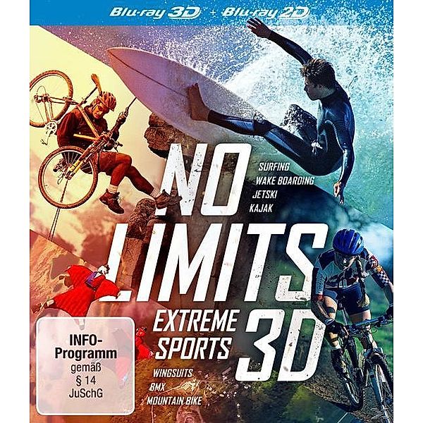 No Limits: Extreme Sports 3D - Surfing - Wake Boarding - JetSki - Kajak - Wingsuits - BMX - Mountain Bike BLU-RAY Box, Diverse Interpreten