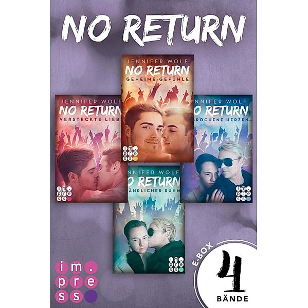 No Return: Alle vier Bände der Bandboys-Romance-Reihe in einer E-Box! / No Return, Jennifer Wolf