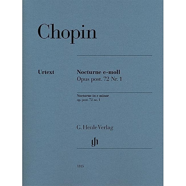 Nocturne e-moll op. post. 72,1, Klavier zu zwei Händen, Frédéric - Nocturne e-moll op. post. 72 Nr. 1 Chopin, Frédéric Chopin - Nocturne e-moll op. post. 72 Nr. 1