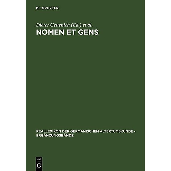Nomen et gens / Reallexikon der Germanischen Altertumskunde - Ergänzungsbände Bd.16