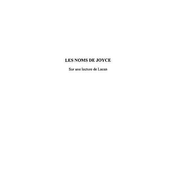 Noms de joyce: sur une lecturede lacan / Hors-collection, Harari Roberto