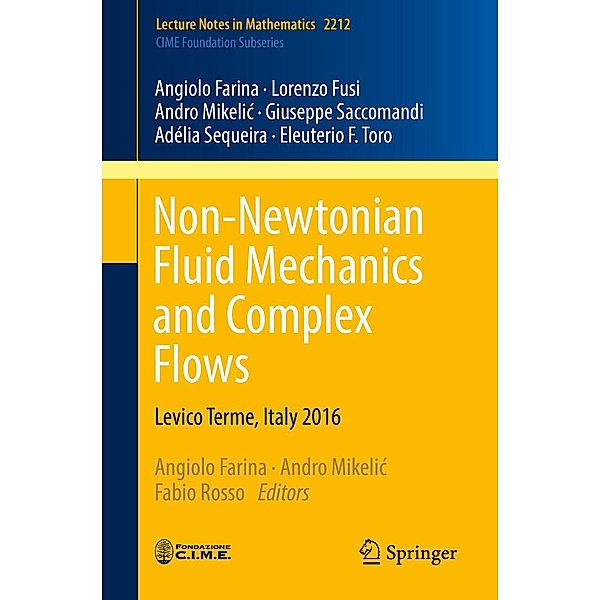 Non-Newtonian Fluid Mechanics and Complex Flows / Lecture Notes in Mathematics Bd.2212, Angiolo Farina, Lorenzo Fusi, Andro Mikelic, Giuseppe Saccomandi, Adélia Sequeira, Eleuterio F. Toro