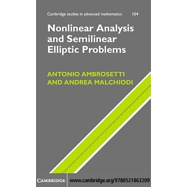 Nonlinear Analysis and Semilinear Elliptic Problems, Antonio Ambrosetti