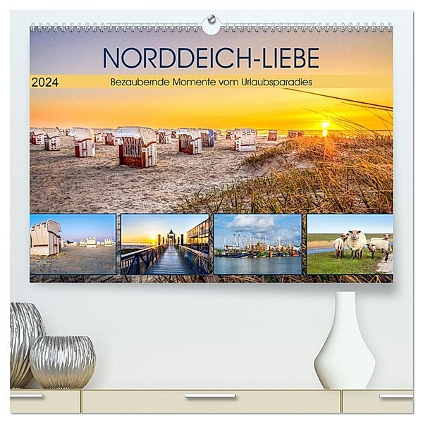 NORDDEICH-LIEBE (hochwertiger Premium Wandkalender 2024 DIN A2 quer), Kunstdruck in Hochglanz, Andrea Dreegmeyer
