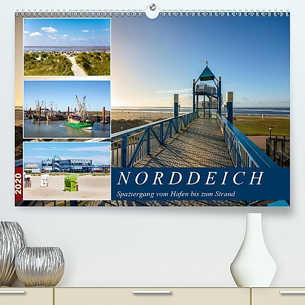 Norddeich Spaziergang vom Hafen bis zum Strand(Premium, hochwertiger DIN A2 Wandkalender 2020, Kunstdruck in Hochglanz), H. Dreegmeyer