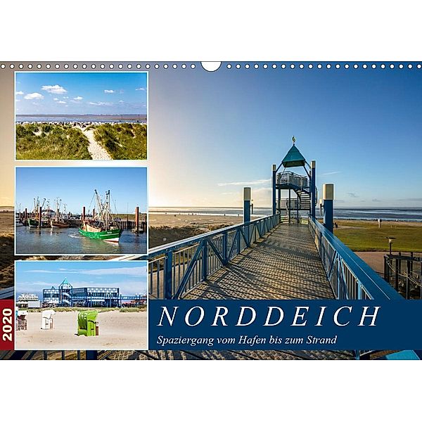 Norddeich Spaziergang vom Hafen bis zum Strand (Wandkalender 2020 DIN A3 quer), H. Dreegmeyer