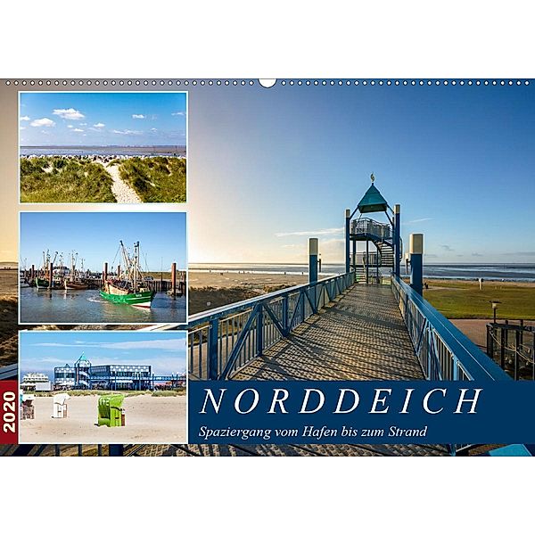 Norddeich Spaziergang vom Hafen bis zum Strand (Wandkalender 2020 DIN A2 quer), H. Dreegmeyer