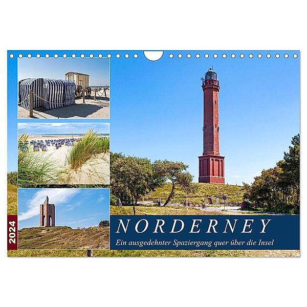 Norderney Spaziergang (Wandkalender 2024 DIN A4 quer), CALVENDO Monatskalender, Andrea Dreegmeyer