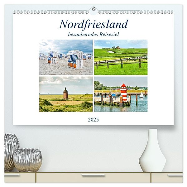 Nordfriesland - bezauberndes Reiseziel (hochwertiger Premium Wandkalender 2025 DIN A2 quer), Kunstdruck in Hochglanz, Calvendo, Nina Schwarze