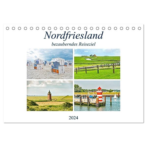 Nordfriesland - bezauberndes Reiseziel (Tischkalender 2024 DIN A5 quer), CALVENDO Monatskalender, Nina Schwarze