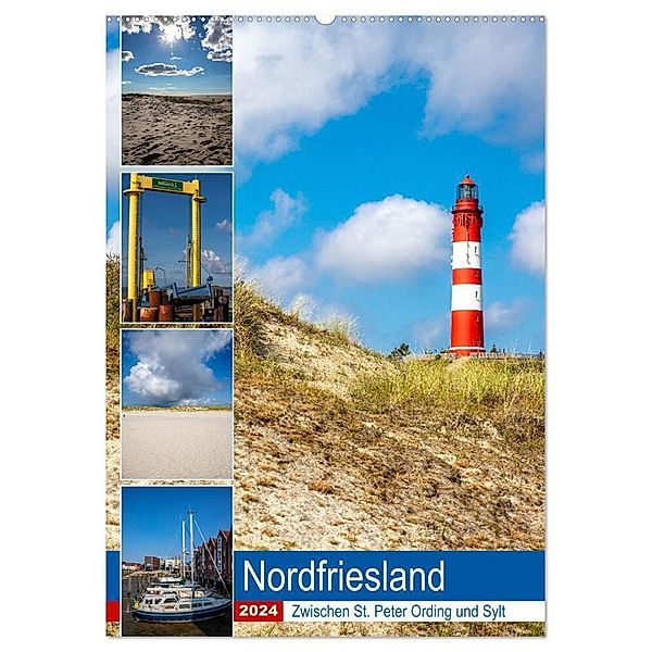 Nordfriesland, Zwischen St. Peter Ording und Sylt (Wandkalender 2024 DIN A2 hoch), CALVENDO Monatskalender, Alexander Wolff