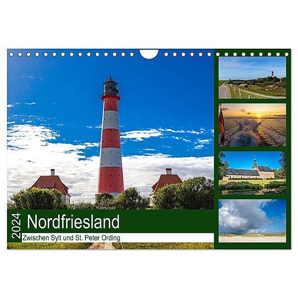 Nordfriesland, Zwischen Sylt und St. Peter Ording (Wandkalender 2024 DIN A4 quer), CALVENDO Monatskalender, Alexander Wolff