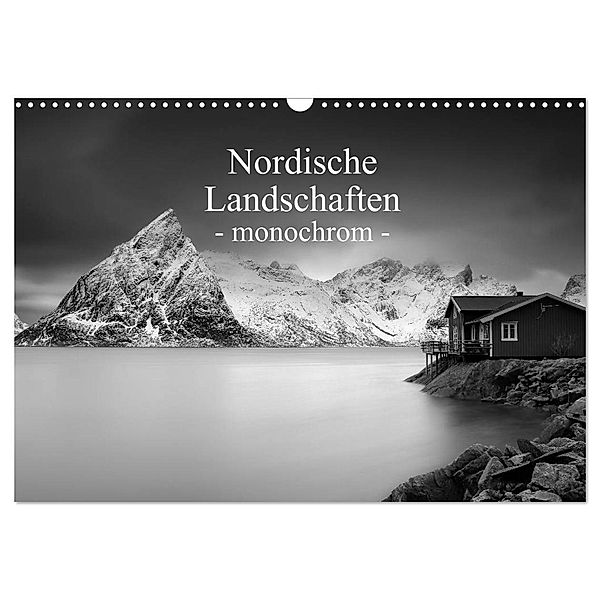 Nordische Landschaften - monochrom (Wandkalender 2024 DIN A3 quer), CALVENDO Monatskalender, Jeanny Müller