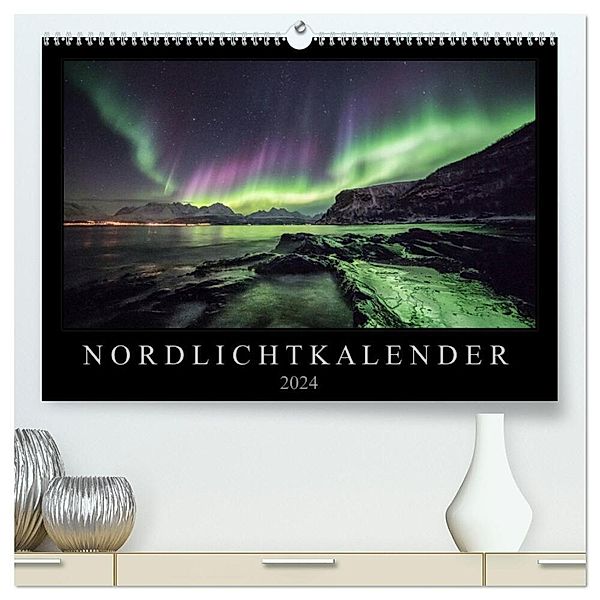 Nordlichtkalender (hochwertiger Premium Wandkalender 2024 DIN A2 quer), Kunstdruck in Hochglanz, Sebastian Worm