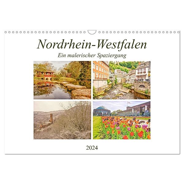 Nordrhein-Westfalen - Ein malerischer Spaziergang (Wandkalender 2024 DIN A3 quer), CALVENDO Monatskalender, Bettina Hackstein