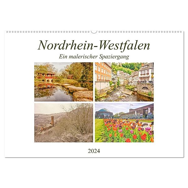 Nordrhein-Westfalen - Ein malerischer Spaziergang (Wandkalender 2024 DIN A2 quer), CALVENDO Monatskalender, Bettina Hackstein