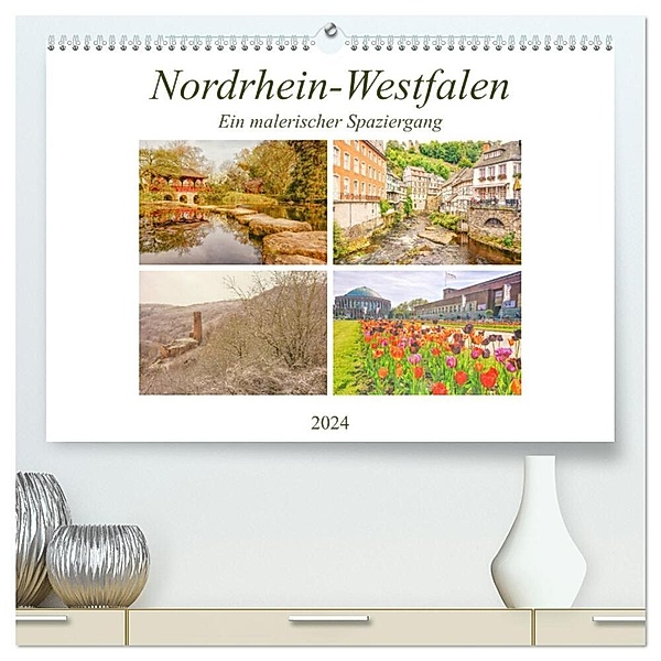 Nordrhein-Westfalen - Ein malerischer Spaziergang (hochwertiger Premium Wandkalender 2024 DIN A2 quer), Kunstdruck in Hochglanz, Bettina Hackstein