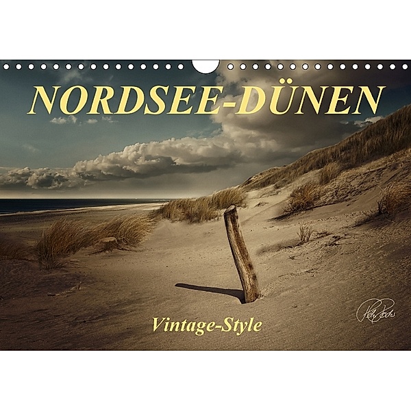 Nordsee-Dünen, Vintage-Style / Geburtstagskalender (Wandkalender 2018 DIN A4 quer), Peter Roder