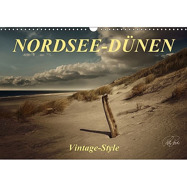 Nordsee-Dünen, Vintage-Style / Geburtstagskalender (Wandkalender 2018 DIN A3 quer), Peter Roder