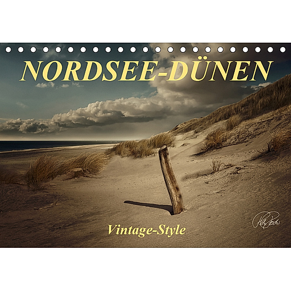 Nordsee-Dünen, Vintage-Style / Geburtstagskalender (Tischkalender 2019 DIN A5 quer), Peter Roder