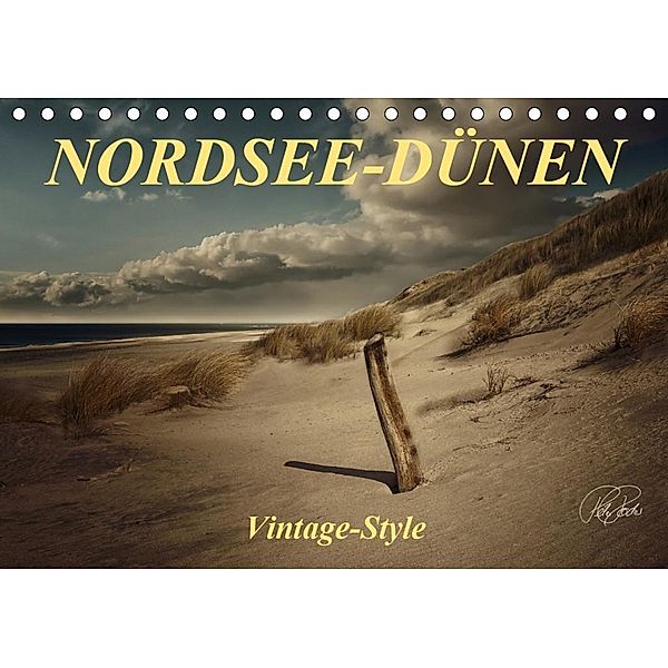 Nordsee-Dünen, Vintage-Style / Geburtstagskalender (Tischkalender 2020 DIN A5 quer), Peter Roder