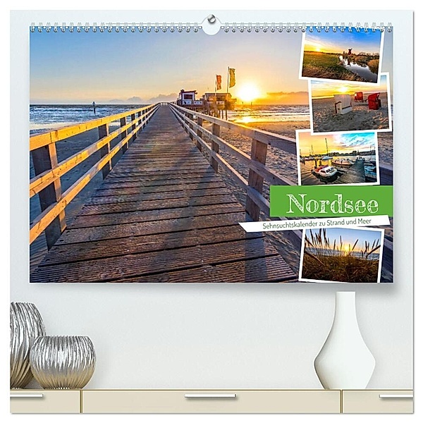 Nordsee - Sehnsuchtskalender zu Strand und Meer (hochwertiger Premium Wandkalender 2024 DIN A2 quer), Kunstdruck in Hochglanz, Andrea Dreegmeyer