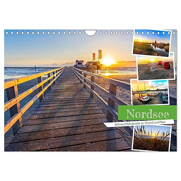 Nordsee - Sehnsuchtskalender zu Strand und Meer (Wandkalender 2024 DIN A4 quer), CALVENDO Monatskalender, Andrea Dreegmeyer
