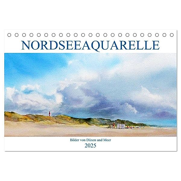 Nordseeaquarelle (Tischkalender 2025 DIN A5 quer), CALVENDO Monatskalender, Calvendo, Wiebke Meier