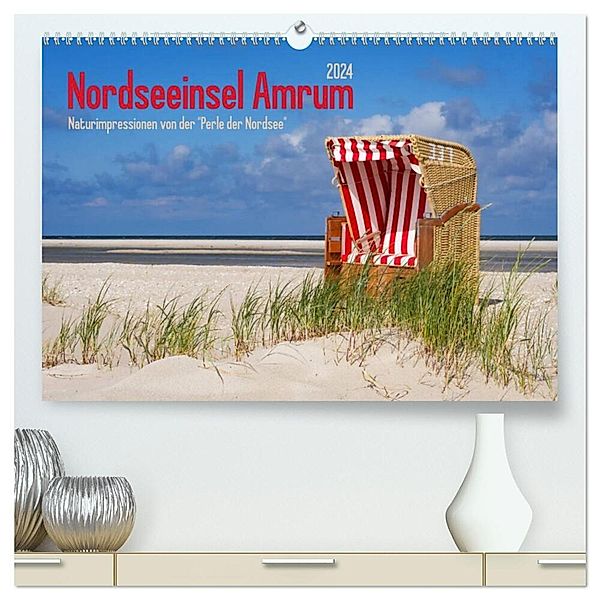 Nordseeinsel Amrum (hochwertiger Premium Wandkalender 2024 DIN A2 quer), Kunstdruck in Hochglanz, AD DESIGN Photo + PhotoArt, Angela Dölling