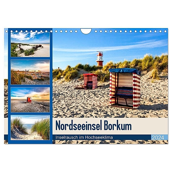 Nordseeinsel Borkum - Inselrausch im Hochseeklima (Wandkalender 2024 DIN A4 quer), CALVENDO Monatskalender, A. Dreegmeyer
