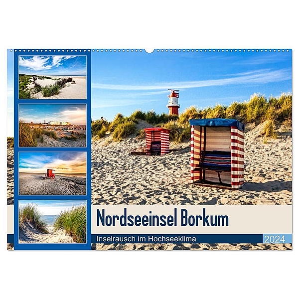Nordseeinsel Borkum - Inselrausch im Hochseeklima (Wandkalender 2024 DIN A2 quer), CALVENDO Monatskalender, A. Dreegmeyer