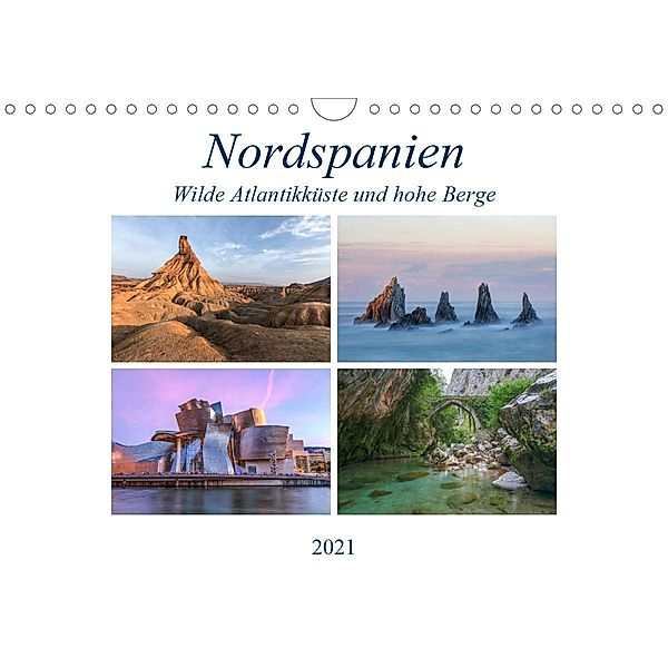 Nordspanien, wilde Atlantikküste und hohe Berge (Wandkalender 2021 DIN A4 quer), Joana Kruse