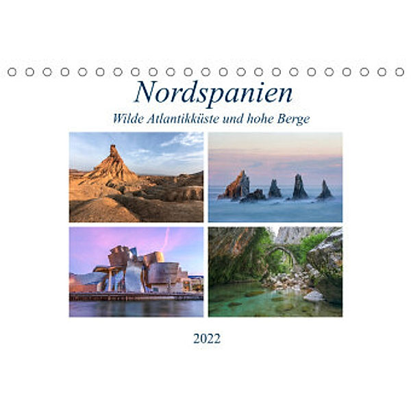 Nordspanien, wilde Atlantikküste und hohe Berge (Tischkalender 2022 DIN A5 quer), Joana Kruse