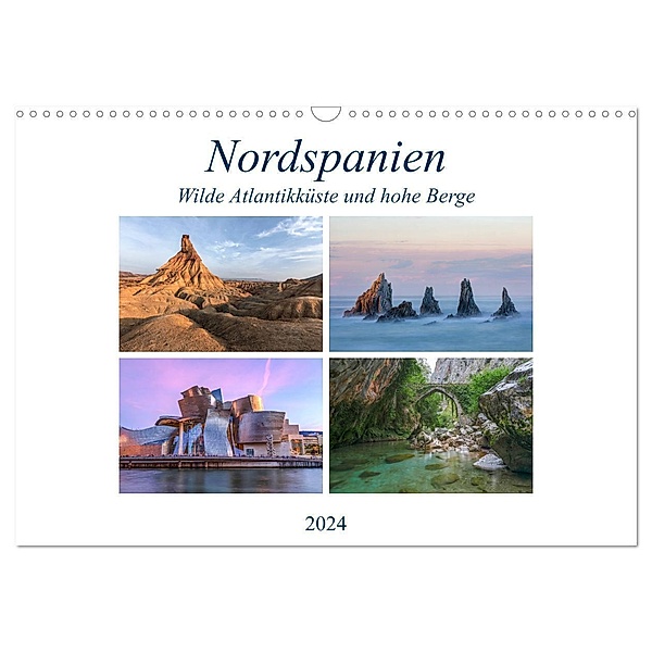 Nordspanien, wilde Atlantikküste und hohe Berge (Wandkalender 2024 DIN A3 quer), CALVENDO Monatskalender, Joana Kruse