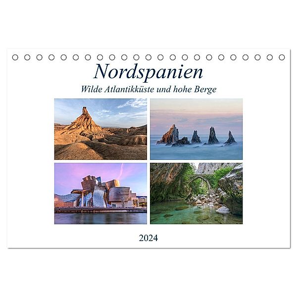 Nordspanien, wilde Atlantikküste und hohe Berge (Tischkalender 2024 DIN A5 quer), CALVENDO Monatskalender, Joana Kruse