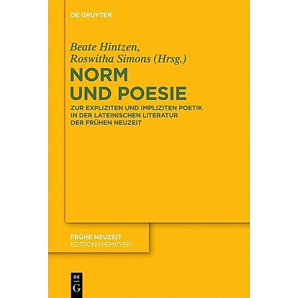 Norm und Poesie / Frühe Neuzeit Bd.178