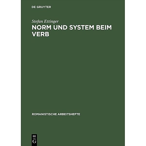 Norm und System beim Verb, Stefan Ettinger