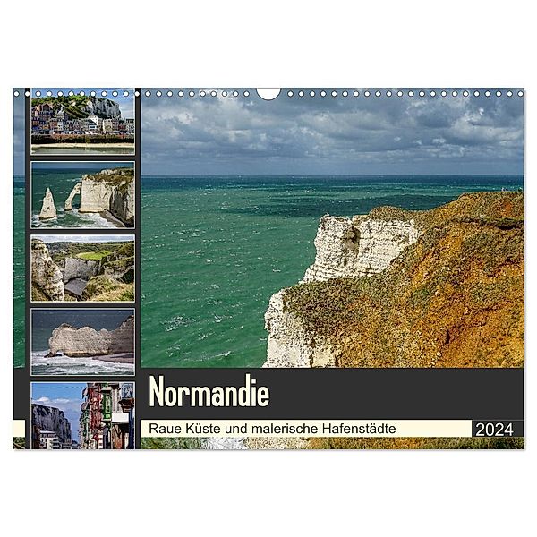 Normandie - Raue Küste und malerische Hafenstädte (Wandkalender 2024 DIN A3 quer), CALVENDO Monatskalender, Silke Liedtke Reisefotografie