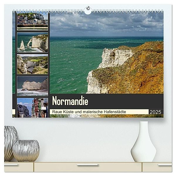 Normandie - Raue Küste und malerische Hafenstädte (hochwertiger Premium Wandkalender 2025 DIN A2 quer), Kunstdruck in Hochglanz, Calvendo, Silke Liedtke Reisefotografie