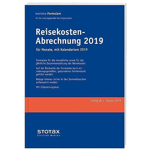 normix-Formulare / Reisekosten-Abrechnungen 2019 für Monate mit Kalendarium