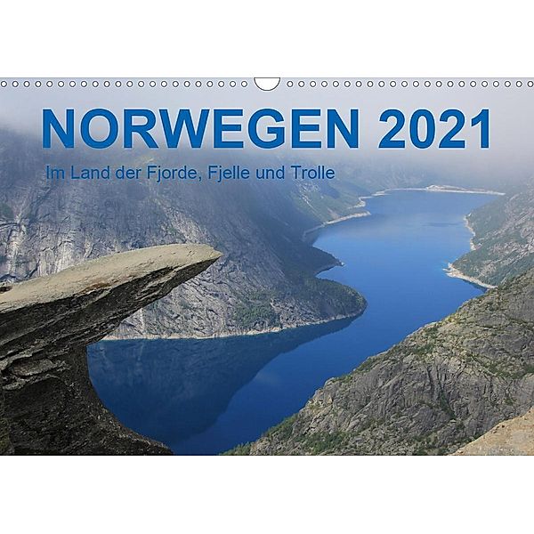 Norwegen 2021 - Im Land der Fjorde, Fjelle und Trolle (Wandkalender 2021 DIN A3 quer), Frank Zimmermann