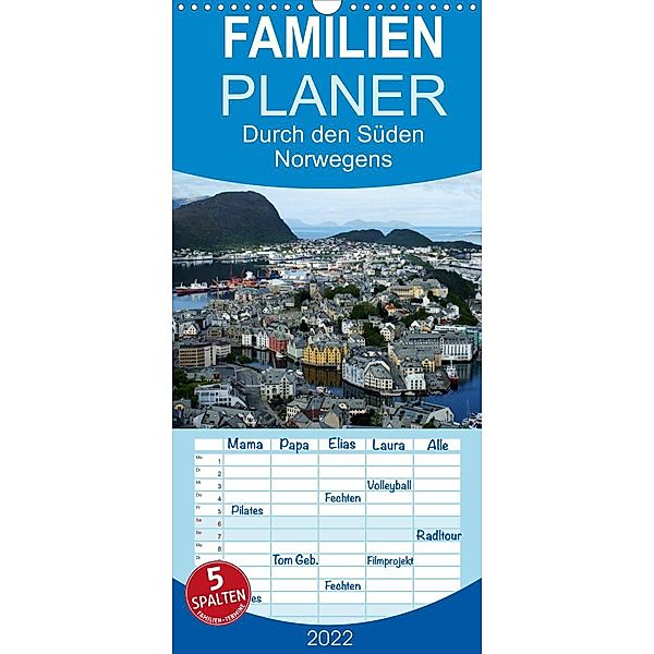 Norwegen 2022 - Familienplaner hoch (Wandkalender 2022 , 21 cm x 45 cm, hoch), Beate Bussenius