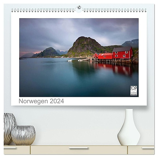 Norwegen 2024 - Land im Norden (hochwertiger Premium Wandkalender 2024 DIN A2 quer), Kunstdruck in Hochglanz, Kalender365.com