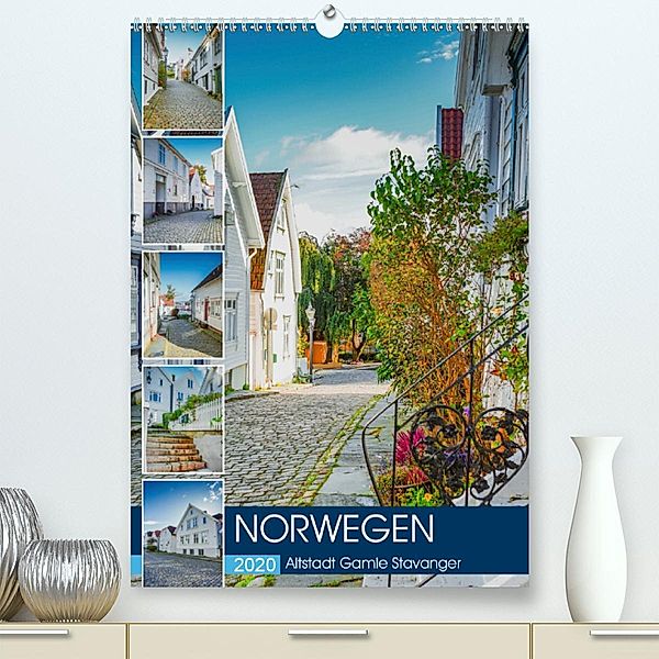 Norwegen - Altstadt Gamle Stavanger (Premium-Kalender 2020 DIN A2 hoch), Dirk Meutzner