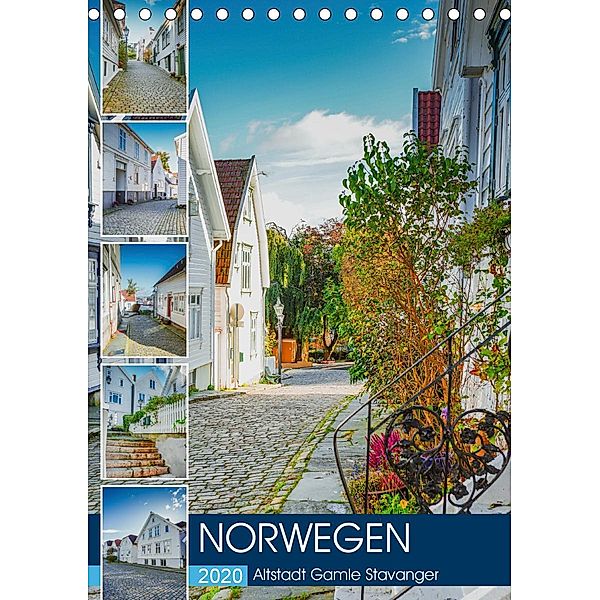 Norwegen - Altstadt Gamle Stavanger (Tischkalender 2020 DIN A5 hoch), Dirk Meutzner