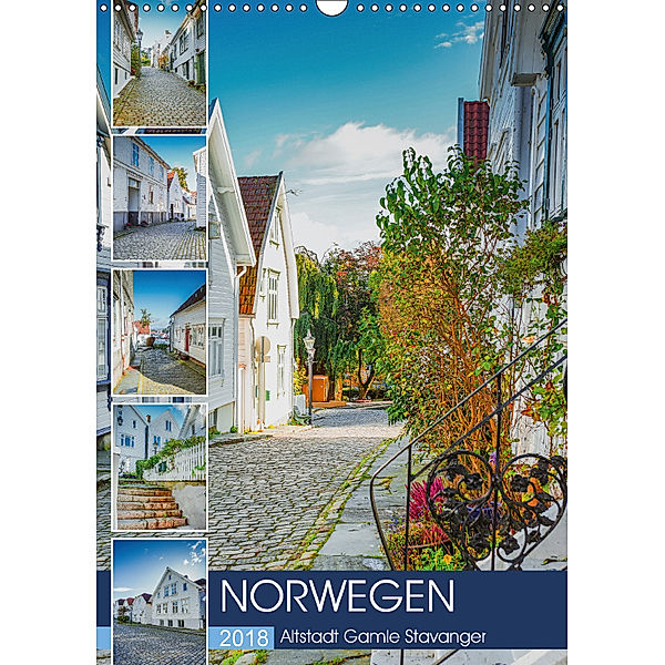 Norwegen - Altstadt Gamle Stavanger (Wandkalender 2018 DIN A3 hoch), Dirk Meutzner