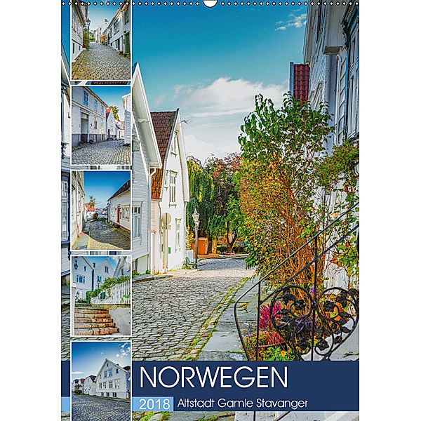 Norwegen - Altstadt Gamle Stavanger (Wandkalender 2018 DIN A2 hoch), Dirk Meutzner